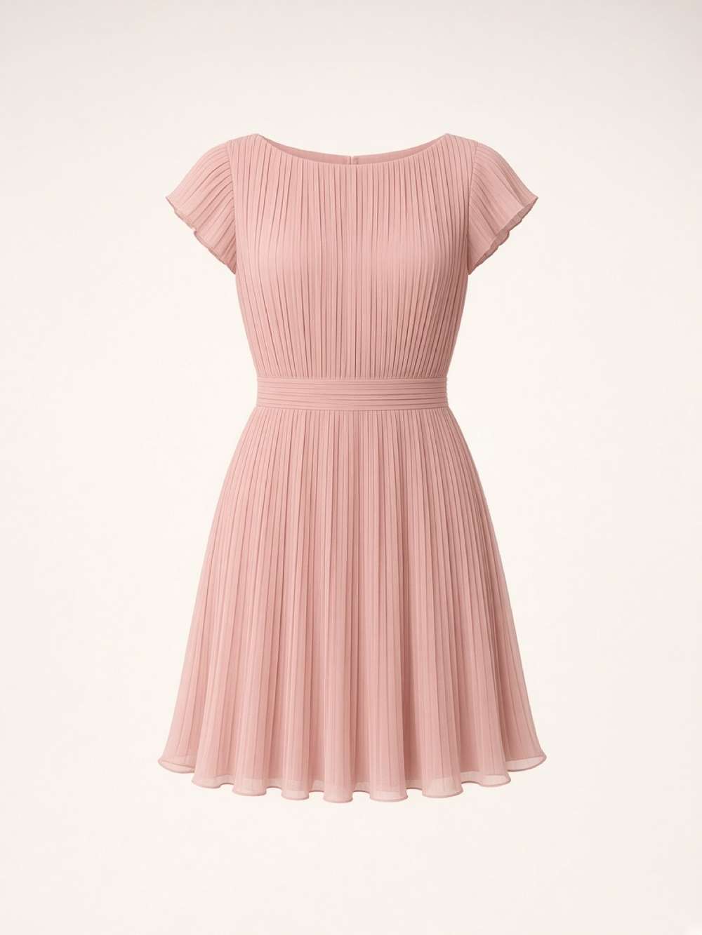 Blush Pleated Mini Dress